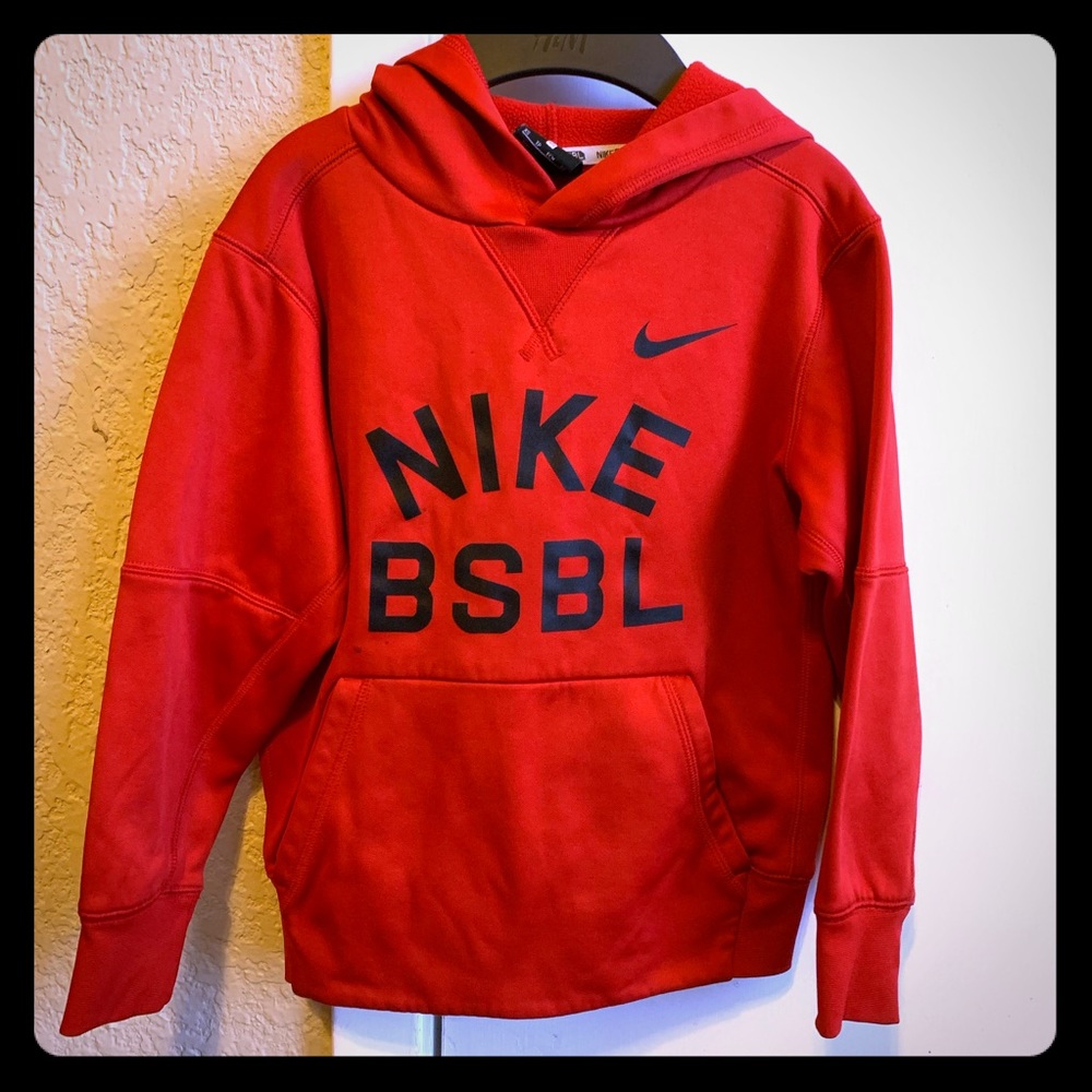 Nike baseball boys hoodie red size XS